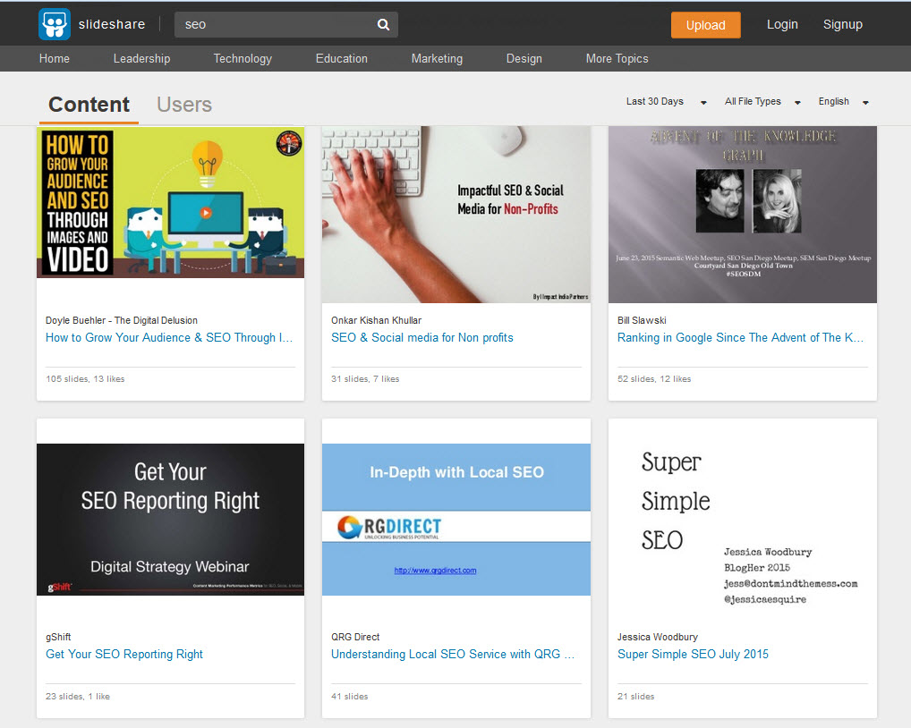 create a series of blog posts from inspiration found on slideshare